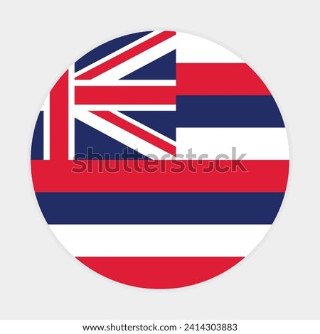Hawaii state flag vector icon design. Hawaii state circle flag. Round of Hawaii flag. 
