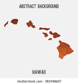Hawaii state map in geometric polygonal style.Abstract tessellation,modern design background. Vector illustration EPS8