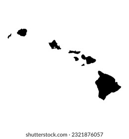Hawaii state map with islands. Vector illustration.