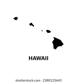 Hawaii state map silhouette icon