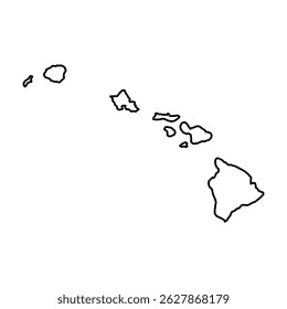 Hawaii State Outline Vector Map