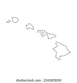 Hawaii state of United States of America, USA. Simplified thick black outline map. Simple flat vector illustration