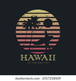 Hawaii stylish t-shirt and apparel abstract design. Vector print, typography, poster