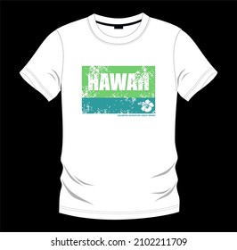 Hawaii stylish t-shirt and apparel modern design with tropical leaves, typography, print, vector illustration. 