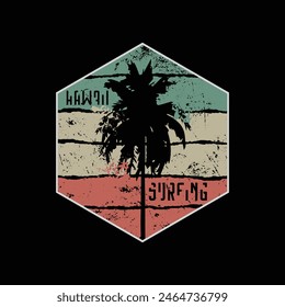 Hawaii sufing beach Illustration typography for t shirt, poster, logo, sticker, or apparel merchandise