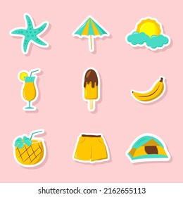 Hawaii Summer Cartoon Sticker  Collection