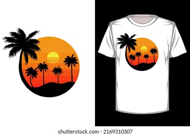 Hawaii summer retro vintage t shirt design