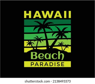 Hawaii Summer Vector T-shirt Design