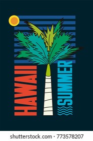 hawaii summer,t-shirt print poster vector illustration