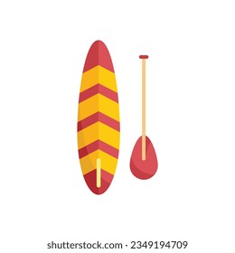 Hawaii sup surf icon flat vector. Paddle board. Stand up isolated