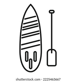 Hawaii sup surf icon outline vector. Paddle board. Stand up