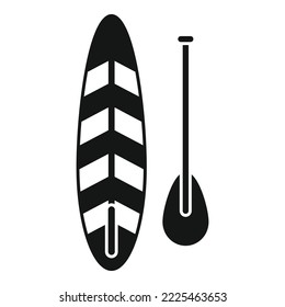 Hawaii sup surf icon simple vector. Paddle board. Stand up