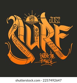 Hawaii Surf Club, summer t-shirt design.