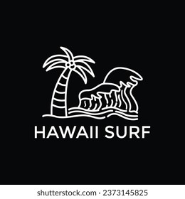 Hawaii surf line logo design ideas