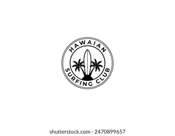 Hawaii surf logo. for t-shirt and apparel vector design template