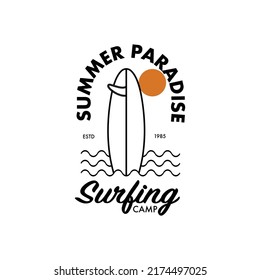 Hawaii surf theme, Vector surfing badge. For t-shirt prints, posters, and other uses.