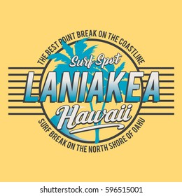 Hawaii surf typography, tee shirt graphics, vectors