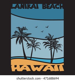 Hawaii surf typography,  t-shirt graphics, Abstract,  Stock Vector Illustration.
