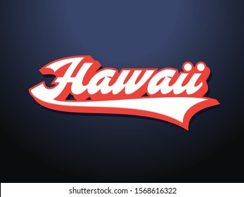 Hawaii surf vector lettering logo design element
