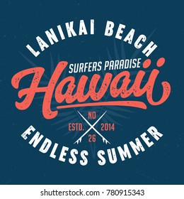 Hawaii, Surfers Paradise - Tee Design For Print