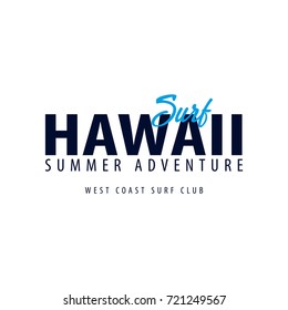 Hawaii Surfing emblem or logo. Vector illustration