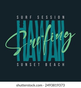 Hawaii surf Tipografía de ilustración para camiseta, póster, logotipo, pegatina o Mercancía de ropa