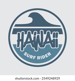 Hawaii surfing elegante camiseta y ropa de diseño abstracto. Vector impreso, tipografía, cartel, logotipo