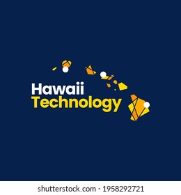 hawaii technology connection logo vector icon illustration