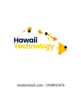hawaii technology connection logo vector icon illustration