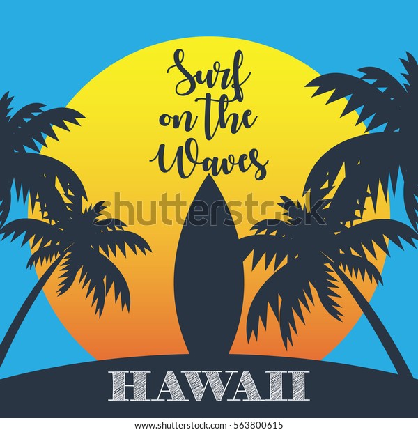 Hawaii Theme Poster Stock Vector (Royalty Free) 563800615 | Shutterstock