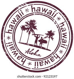 Hawaii theme stamp