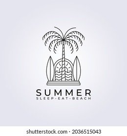 hawaii tourist ocean palm logo vector illustration design apparel design