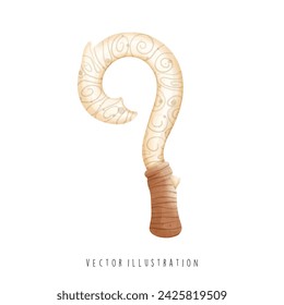 Hawaii Travel Collection, Watercolor of fish hook, Vector Illustration