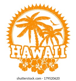 Hawaii travel rubber stamp on white, vector illustration