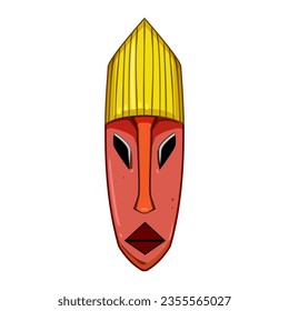 hawaii tribal mask cartoon. aztec traditional, party summer, island culture hawaii tribal mask sign. isolated symbol vector illustration
