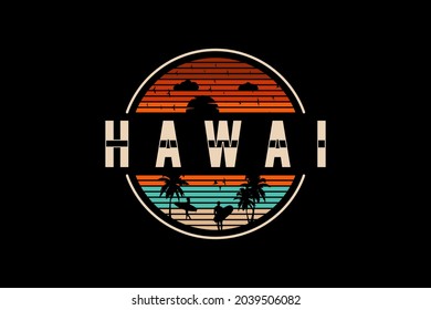 Hawaii ,t-shirt merchandise silhouette mockup typography