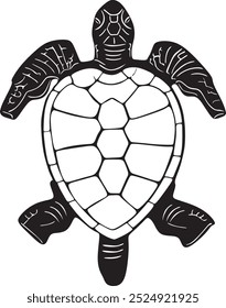 Hawaii turtle vector design handmade silhouette