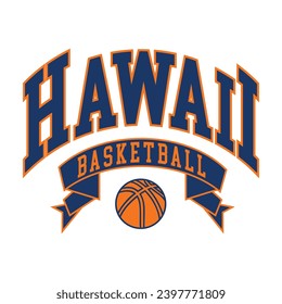 Hawaii typography design vector, usa state shirt design vector. Jersey design vector, T-shirt design for usa 