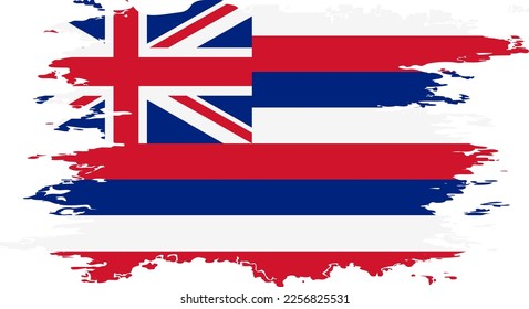 Hawaii US flag grunge brush color image, vector