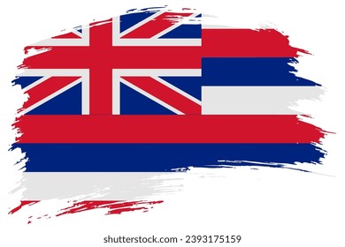 Hawaii US State brush stroke flag vector background. Hand drawn grunge style painted isolated banner.