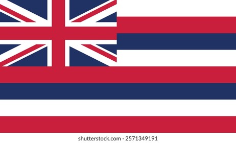 Hawaii US State Flag Vector Illustration