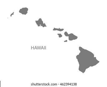 Hawaii USA Map in grey