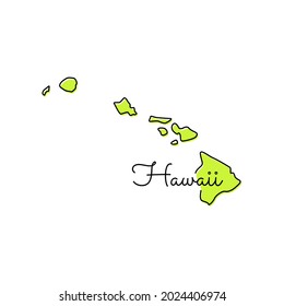 Hawaii - USA map vector stock illustration design template.