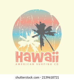 Hawaii vector illustration and typography, perfect for t-shirts, hoodies, prints etc.