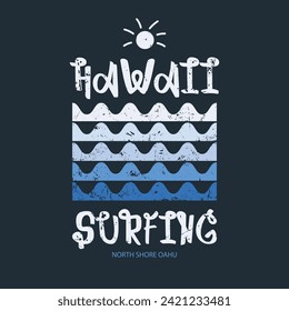 Hawaii vector illustration and typography, perfect for t-shirts, hoodies, prints etc.