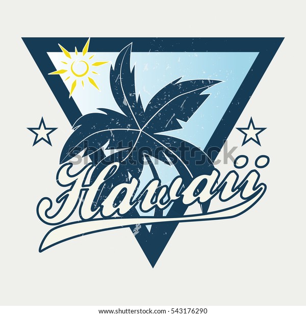 Hawaii Vector Illustration Vintage Graphic Style Stock Vector (Royalty ...