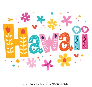 Hawaii vector lettering decorative type