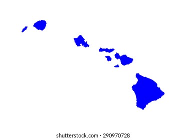 Hawaii vector map high detailed silhouette illustration isolated on white background.