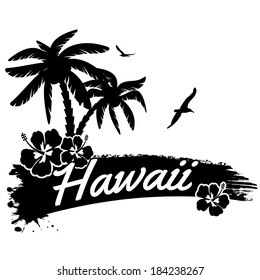 Hawaii in vintage style poster, vector illustration