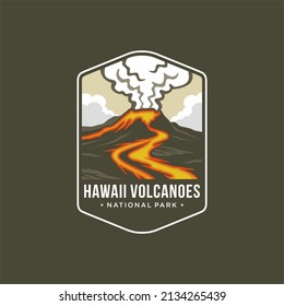 Hawaii Volcanoes National park emblem patch logo illustration